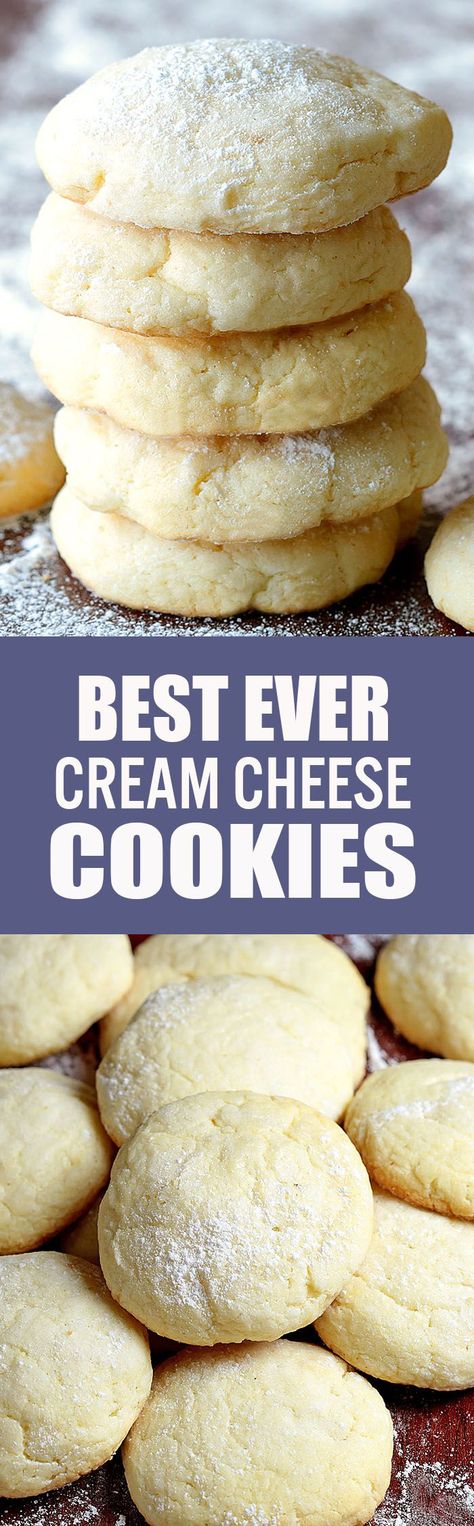 Soft, chewy, irresistible Crem Cheese Cookies and did I mention EASY? Recipe Gifts, Weight Watcher Desserts, Cream Cheese Desserts, Cookie Sheets, Cream Butter, Cookies Easy, Cream Cheese Cookies, Easy Cream, Cheese Cookies