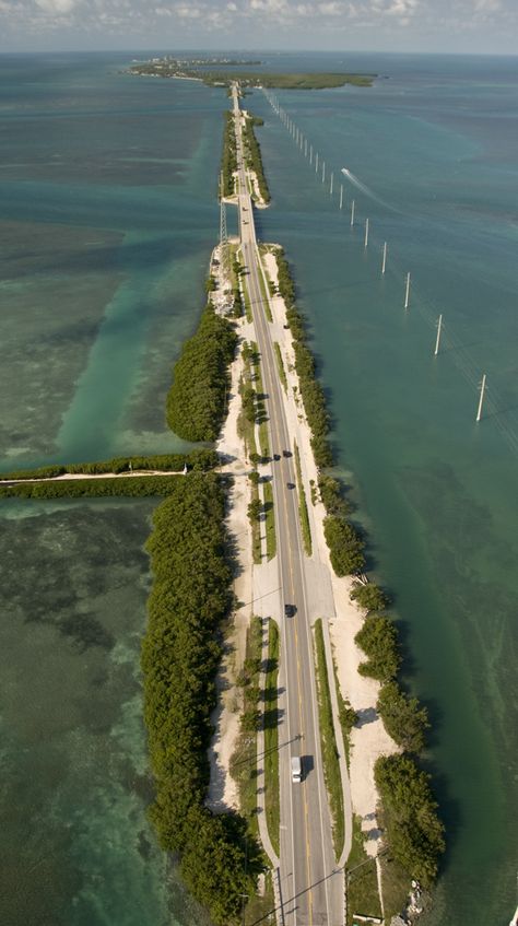 Florida Keys Scenic Highway Road Wallpaper, Fl Keys, Travel Camper, Side Road, Scenic Roads, Us Road Trip, Sea Side, The Florida Keys, Key West Florida