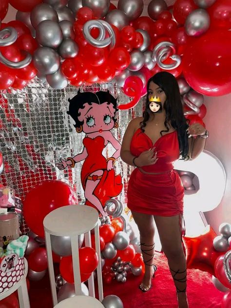 Betty Boop 50th Birthday, Betty Boop Party Ideas Birthday, Betty Boop Theme Party, Betty Boop Theme Party Ideas, Betty Boop Birthday Party Ideas, Betty Boop Party, Ghost Core, Betty Boop Dress, Betty Boop Birthday