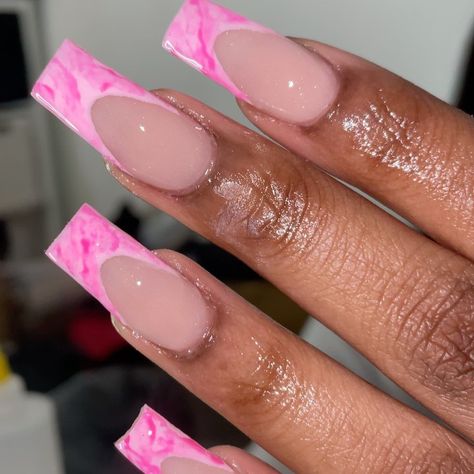 Instagram post by NOTTINGHAM & LONDON BASED • Sep 12, 2021 at 12:01pm UTC Marble French Nails, French Tip Acrylic Nails, Acrylic Nails Coffin Pink, Thanksgiving Nails, Acrylic Nails Coffin, Pretty Acrylic Nails, Types Of Nails, Pink Marble, Best Acrylic Nails