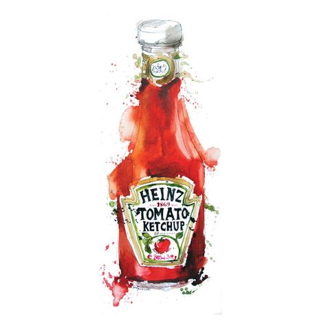 Impressive watercolor & ink Packagings by Georgina Luck, via Behance Georgina Luck, Juan Sanchez Cotan, Watercolour Artists, Drink Art, Heinz Ketchup, Heinz Tomato Ketchup, Food Artists, Watercolor Food, Food Painting