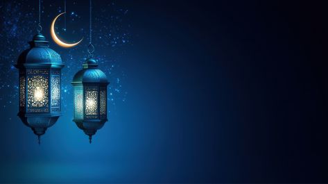 Download this free photo of, Two lanterns and a crescent moon against a starry night sky, symbolizing the Islamic holy month of Ramadan. Download more than millions of images from freepixel. #freepixel #freestockimages #freestockphoto #ramadanmubarak #ramzan #ramadankareem #islamicfestival #holymonth #muslimfestival #eidmubarak #eidulfitar #muslim #lantern #crescentmoon Photo Lantern, Gold And Black Background, Muslim Festivals, Ramadan Lantern, Month Of Ramadan, A Starry Night, Cards Invitation, Banner Background Images, For Ramadan