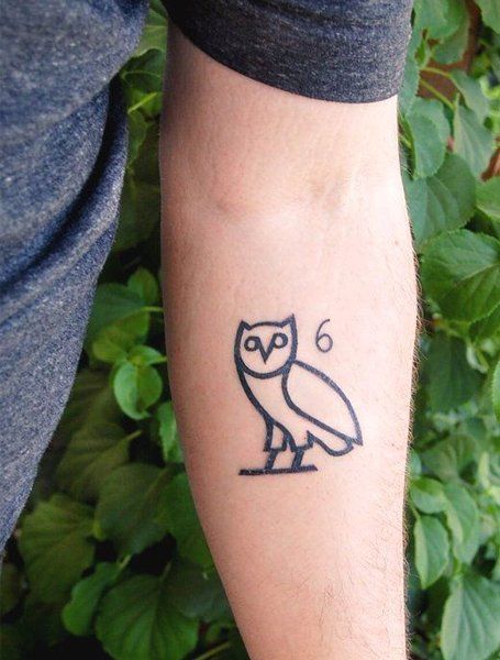 Ovo Tattoo, Simple Owl Tattoo, Watercolor Owl Tattoos, Drake Tattoos, Mens Owl Tattoo, Colorful Owl Tattoo, Owl Tattoo Meaning, Ovo Owl, Barn Owl Tattoo