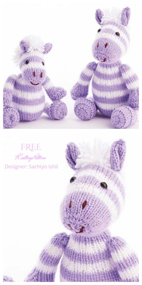 Knitted Zebra Pattern Free, Zebra Knitting Pattern, Knitted Animals Free Patterns, Knitted Toys Free Patterns Stuffed Animals, Free Knitting Patterns Toys Easy, Knitted Animals Free Patterns Easy, Free Toy Knitting Patterns, Knit Toys Free Pattern Stuffed Animals, Toy Knitting Patterns