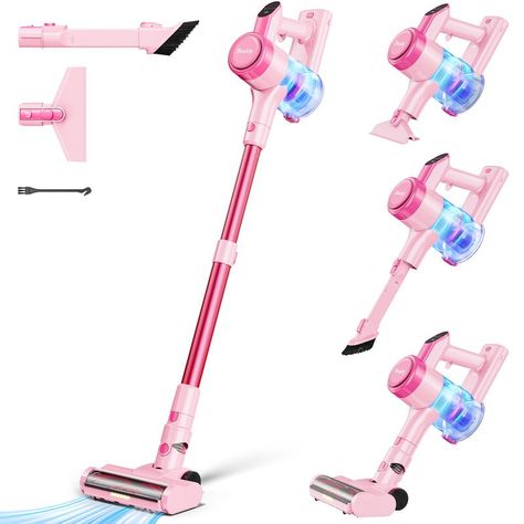 Dezkly Cordless Vacuum Cleaner, 300W 23KPa Lightweight Stick Vacuum with 48mins Runtime Battery, 3 Suction, LED Display, Powerful Vacuum Cleaner with Sofa Brush for Hard Floor/Carpet/Pet Hair/Car Pink Hand Vacuum, Pink Vacuum Cleaner, Best Cordless Hand Vacuum, Best Cordless Stick Vacuum, Best Vacuum Cleaner 2022, Vacuum Machine, Cleaning Curtains, Best Vacuum, Floor Carpet