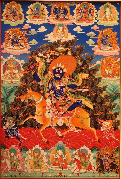 Kali Painting, Thanka Paintings, Palden Lhamo, Om Ah Hum, Buddha Story, Religious Iconography, Thangka Art, Religion And Spirituality, Kathmandu Valley