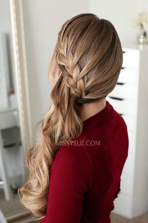 Sideswept Wedding Hair, Missy Sue, Bridesmaids Hair, Long Box Braids, Side Hairstyles, Waterfall Braid, Hair Braiding, Great Hairstyles, Hair Easy