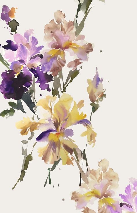 Painting Motifs, Helen Dealtry, Autumn Florals, Watercolour Ideas, Watercolour Flowers, Flower School, Art Tumblr, Water Colours, Loose Watercolor