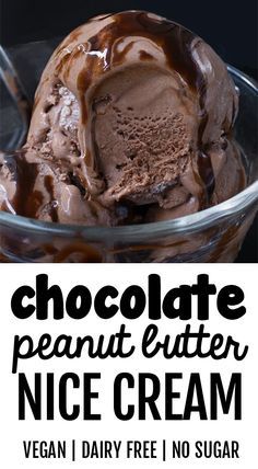 Jut 5 ingredients to make this health conscious and vegan sugar free chocolate peanut butter nice cream (with banana, or banana free version) #health #healthy #chocolate #peanutbutter #icecream #nicecream #vegan Frozen Banana Recipes, Chocolate Peanut Butter Ice Cream, Vegan Nice Cream, Chocolate Peanutbutter, Nice Cream Recipe, Butter Ice Cream, Peanut Butter Ice Cream, Dairy Free Ice Cream, Cheese Pairings