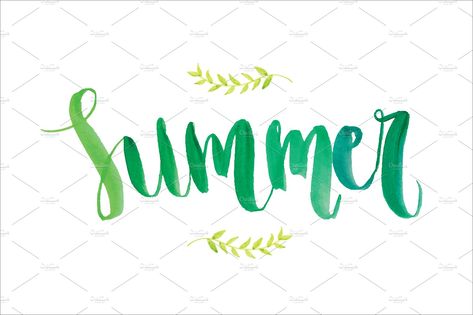 summer modern calligraphy vector by lyeyee on @creativemarket Summer In Cursive, Capital Handwriting, Summer Calligraphy, In Cursive, Hello Summer, Modern Calligraphy, File Format, Handwriting, Adobe Illustrator