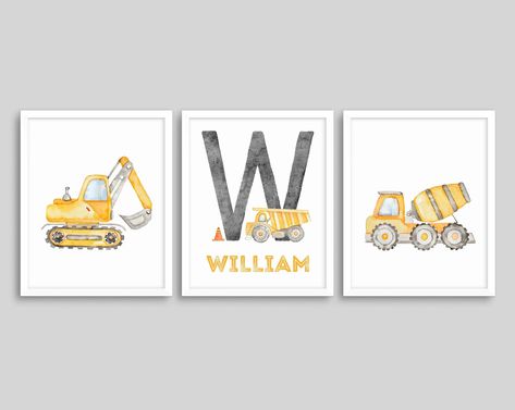 Dump Truck Nursery, Birth Stats Wall Art, Construction Decor, Construction Nursery, Toddler Wall Art, Truck Nursery, Construction For Kids, Toddler Bedroom, Toddler Boys Room