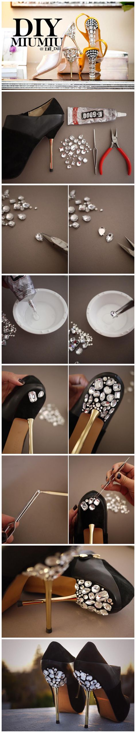 Diy Wedding Shoes, Diy Heels, Jeweled Heels, Astuces Diy, Diy Shoes, Crafty Craft, Crafty Diy, Unique Diy, Diy Projects To Try