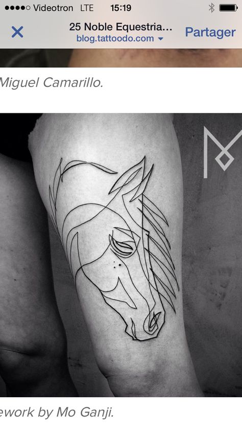 Horse tattoo Continuous Line Tattoo, Mo Ganji, 16 Tattoo, One Line Tattoo, Petit Tattoo, Single Line Tattoo, Unicorn Tattoos, Facial Tattoos, Horse Tattoo