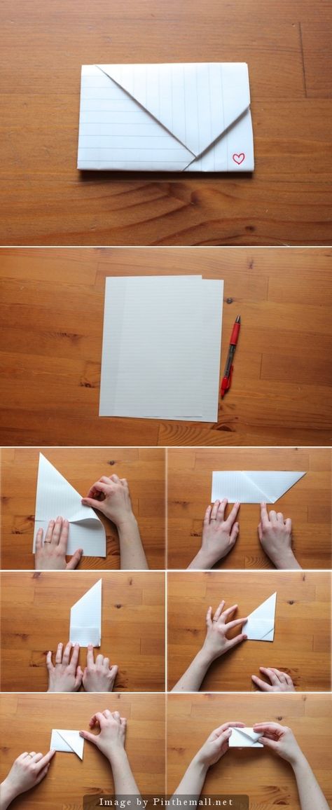 mini letter 1 - created via http://pinthemall.net Note Folding Letters, Creative Letter Folding, Cute Way To Fold A Letter, Fold Letter Ideas, How To Fold A Letter Into An Envelope, Folding Letters Ideas, How To Fold A Letter, Cute Ways To Fold A Letter, Origami Letter Folding