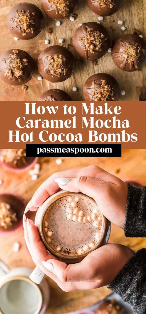 The ultimate how to guide for making the cold weather confection that is all the craze – Hot Chocolate Bombs! I’ll walk you through how to make those delicious chocolate spheres filled with hot chocolate mix and marshmallows. Hot Chocolate Bombshell Diy, Mocha Hot Chocolate, Healthy Cocoa, Homemade Hot Chocolate Mix, Diy Hot Chocolate, Hot Chocolate Cocoa, Diy Hot Cocoa, Hot Chocolate Bomb, Chocolate Melting Wafers