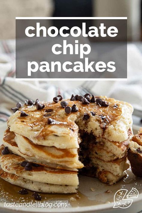 Homemade Chocolate Chip Pancakes, Chocolate Chip Pancakes Recipe, Homemade Pancakes Fluffy, Freeze Pancakes, Chocolate Chip Pancakes, Cheesecake Cupcakes, Homemade Pancakes, Chocolate Chip Recipes, Chocolate Chip Muffins