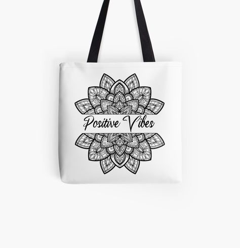 Mandala Tote Bag, Design Tote Bag, Art Bag, Mandala Pattern, Mandala Design, Mandala Art, Cotton Totes, Cotton Tote Bags, Positive Vibes