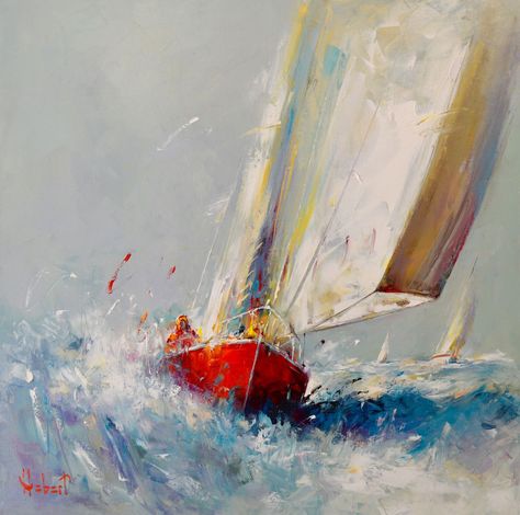 Sailing Painting, Sailing Art, Sailboat Art, Sailboat Painting, Marine Art, Kunst Inspiration, Boat Art, Boat Painting, Sea Painting