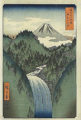 +++Hiroshige - vertical perspective - you can see depth in this image, the river gets smaller the further back it appears in the image. Japanese Wood Block Art, Bedroom Redecorating, Japanese Decoration, Japanese Paintings, Golden Pavilion, Japanese Woodcut, Sequential Art, Japan Illustration, Japan Painting