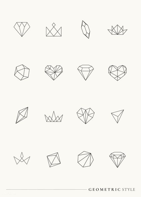 Diamond Origami, Diamond Tattoos, Garden Home Decor, Stick N Poke Tattoo, Geniale Tattoos, Cute Tiny Tattoos, Geometric Drawing, 카드 디자인, Bullet Journal Art