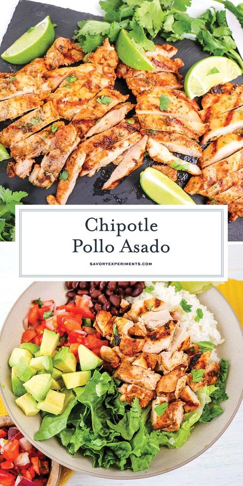 This simple Chipotle Pollo Asado comes together easily with a marinade that is great on both chicken thighs, quarters and breasts! Chicken Asada, Pollo Asado Marinade, Grilled Chicken Thighs Marinade, Pollo Asado Recipe, Pollo Asada, Asado Recipe, Pretzel Crusted Chicken, Chicken Thigh Marinade, Gf Dinner