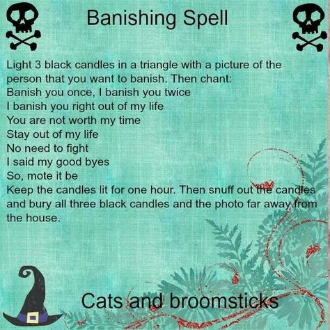 Banish spell of a person Witchcraft Banishing Spells, Banishing Chant, Banishing Spirits, Witchcraft Spells For Beginners, Banishing Spell, Revenge Spells, Spells For Beginners, Easy Spells, Magic Spell Book