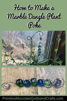 I'm going to make something cheery! So let me show you how to make a marble dangle plant poke, perfect addition to your flower planters. Plant Pole, Flat Marbles, Marbles Crafts, Diy Wind Chimes, Outdoor Crafts, Glass Garden Art, Marble Decor, Garden Art Crafts, Glass Garden