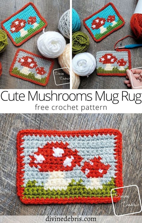 Cute Mushrooms, Friends Crochet, Crochet Graph, Crochet Mushroom, Crocheting Ideas, Crochet Things, Art Corner, Stitch Crochet, Knit Mittens