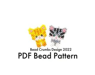 BeadCrumbs - Etsy Earrings Animals, Stitch Bead Pattern, Pearl City Hawaii, Stitch Beads, Beautiful Kittens, Cat Bead, Beaded Jewlery, Seed Bead Tutorial, Bead Pattern