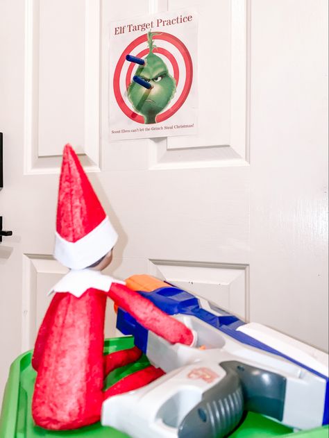 Elf On The Shelf And Pets Ideas, Elf On Shelf Game Ideas, Elf On The Shelf Skeleton, Elf Target Practice, Elf On The Shelf Wrestling Ideas, Elf Shelf Grinch, Elf On The Shelf With Legos, Elf On The Shelf Slide, Elf Football Ideas