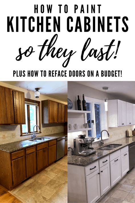 Repainting Kitchen Cabinets, Kitchen Cabinets Before And After, Redo Kitchen Cabinets, How To Paint Kitchen Cabinets, Painting Kitchen Cabinets White, Outdated Kitchen, Kitchen Cupboards Paint, Paint Kitchen Cabinets, Brown Kitchen Cabinets