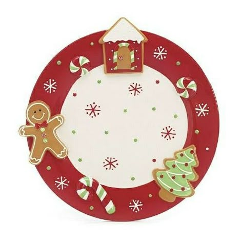 Christmas Pottery Painting, Christmas Pottery Ideas, Animal Pottery, Gingerbread Bakery, Holiday Platters, Christmas Styles, Christmas Pottery, Fake Candy, Gingerbread Party