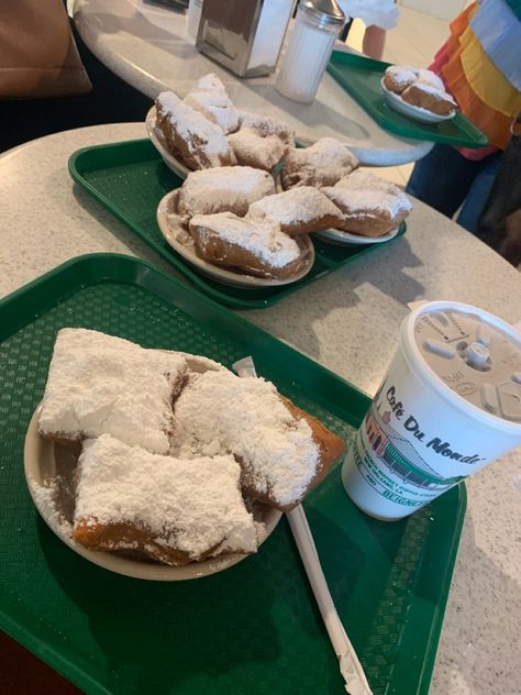 Beignets Aesthetic, Nola Aesthetic, New Orleans Beignets, New Orleans Travel, Food Spot, Pinterest Aesthetic, Beignets, New Orleans, Collage