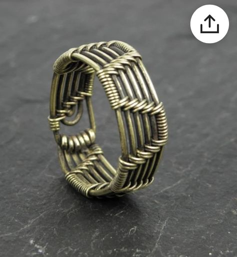 Handmade Wire Jewelry Rings, Wire Wrapped Jewelry Rings, Diy Wire Jewelry Rings, Wire Jewelry Rings, Diy Jewelry Rings, Wire Wrap Jewelry Designs, Wrapped Rings, Ring Jewellery Design, Woven Ring