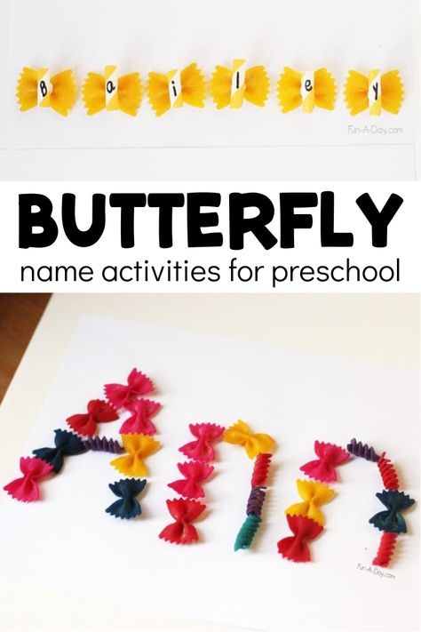 Multiple butterfly name crafts perfect for your next kindergarten or preschool butterfly theme! Let the kids use these hands-on butterfly activities to explore important early literacy concepts. Name Learning Activities, Name Activities For Preschool, Preschool Butterfly Theme, Butterfly Preschool, Preschool Butterfly, Butterfly Activities, Butterfly Crafts Preschool, Butterflies Classroom, Butterflies Activities