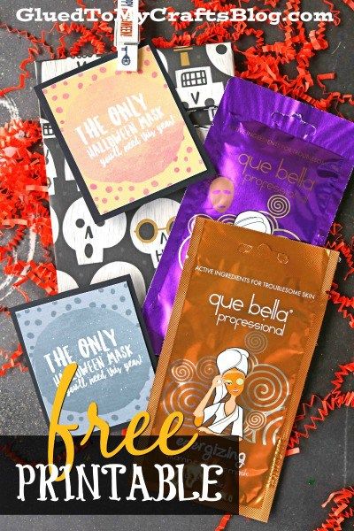 Halloween Facial Mask - Gift Tag Printable - The Only Mask You Will Want To Wear On Halloween! Spa Day Gifts, Gift Tag Printable, Volunteer Gifts, Fun Halloween Crafts, Free Printable Tags, Free Printable Gift Tags, Halloween Favors, Homemade Products, Free Gift Tags