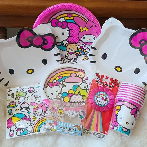 Brand New Sealed Hello Kitty And Friends Birthday Party Set 61 Piece Set Includes: Hello Kitty And Friends Birthday Candles 4 Count Hello Kitty Birthday Badge 1 Count Hello Kitty Cups 8 Count Hello Kitty Face Plates 16 Count Hello Kitty And Friends Plates Large 8 Count Hello Kitty And Friends Plates Small 8 Count Hello Kitty And Friends Napkins 16 Count Sanrio Hello Kitty Plush Gift Wrap Wrapping Paper Birthday Party Supplies Hallmark Birthday Card Forever 21 Zara Aldo Limited Edition Hello Kitt Hello Kitty Invitation Card, Hello Kitty Invitations, Hello Kitty Birthday Theme, Hello Kitt, Hello Kitty House, Birthday Party Set, Hello Kitty Birthday Party, Birthday Badge, Hello Kitty Party