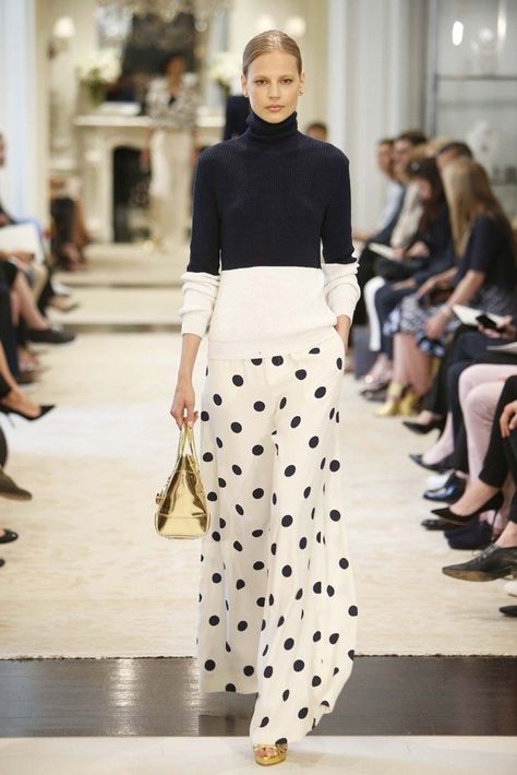 Ralph Lauren 2015, Ralph Lauren Resort, Polka Dot Pants, Outfit Trends, Print Pants, 가을 패션, 2015 Fashion, Mode Inspiration, White Fashion