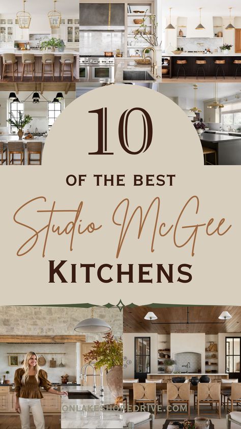 From modern farmhouse to traditional shaker, find inspiration for your dream kitchen from these beautiful Studio McGee designs. #studiomcgee #kitchendesign https://www.theworldaccordingtome.org/1963860_15-kitchen-ideas-to-transform-your-space/?the-best-studio-mcgee-kitchens-for-every-style Kitchen Decor Studio Mcgee, Dream House Makeover Show, Studio Mcgee Kitchen Black Countertop, Kitchen Design Studio Mcgee, Studio Mcgee Backsplash Tile, Studio Mcgee Quartz Countertops, Studio Magee Designs, Magee And Co Kitchen, Kitchen Remodel Large Island