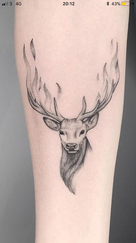 Stag Tattoo Feminine, Deer Tattoos For Women, Deer Tattoo Design, Stag Tattoo Design, Hirsch Tattoo Frau, Reindeer Tattoo, Deer Tattoos, Tattoo Deer, Antler Tattoos