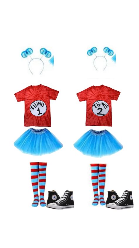 Thing 1 And 2 Costumes, Thing 1 And Thing 2 Costumes, Thing One And Thing Two Costumes, Thing 1 Costume, Thing 1 And Thing 2, Duo Halloween Costumes, Cat Hat, Thing 1 Thing 2, Thing 1