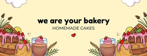 Cake Cover Photo Facebook, Cake Cover Photo, Header Template, Vintage Bakery, Cake Logo Design, Fb Cover Photos, Cake Logo, Bakery Logo, Retro Logos