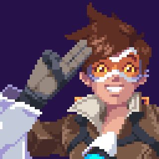 Tracer Gif, Overwatch Pixel Art, Pixel Graphic, Im Poppy, Stitch Games, Overwatch Tracer, Pixel Art Tutorial, Pixel Art Games, Isometric Design