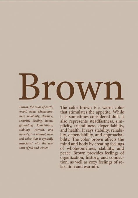 Brown Poster Aesthetic Vintage, Brownish Green Aesthetic, Green And Brown Aesthetic, Brown Poster, Color Vibe, Cream Aesthetic, Color Quotes, Color Meanings, Instagram Feed Ideas