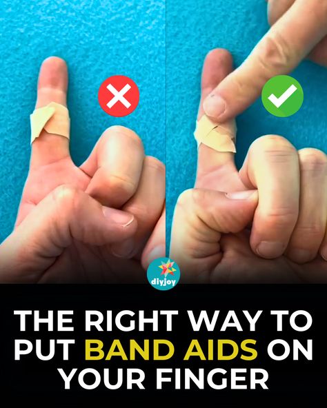 Don't just wrap a bandage on your finger! It will just slip off. Here's the right way to put band-aids on your finger. Finger Bandages, Getting Rid Of Scars, Plaster Hands, Secret Safe, Diy Plaster, Bullet Journal Printables, How To Wrap, Diy Pool, Little Library