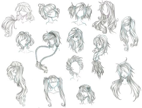 Wild hair Different Hair Styles, Expression Face, Girl Drawing Easy, Cartoon Drawings Of People, Drawing Help, Character Design Cartoon, Comics Illustration, Simple Anime, Manga Hair