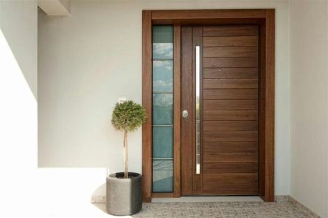 Modern Front Door Design Ideas 2022 | Wooden Doors Designs | Home Interior Design Ideas Trends Glass Window Design Modern Exterior, Main Door With Glass Design Entrance, Modern Front Door Design, Front Door Design Ideas, Entry Door Designs, Door Design Ideas, Door And Window Design, House Main Door, House Front Door Design