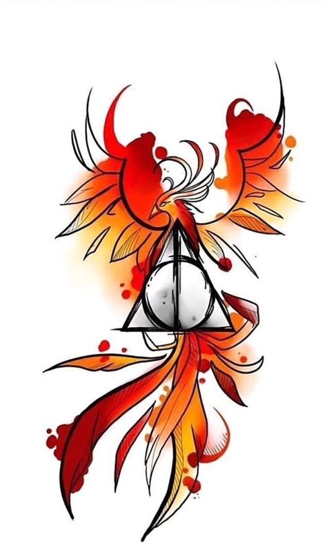 Growth Tattoo, Phoenix Harry Potter, Unique Half Sleeve Tattoos, Harry Tattoos, Artwork Tattoo, Hp Tattoo, Mom Tattoo Designs, Phoenix Tattoo Design, Harry Potter Tattoos