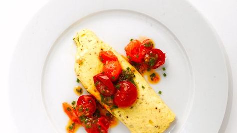 Ricotta Omelets Recipe | Bon Appetit Ricotta Omelette, Ramps Recipe, Quick Egg Recipes, Omelets Recipe, Brunch Eggs, Ricotta Recipes, Dinner For One, Easy Weeknight Dinners, Breakfast For Dinner