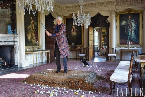 Tatler visits the rock and roll Duke of Beaufort at his palatial Badminton estate in the January issue | Tatler Badminton House, Glamor Photography, Home Library Rooms, Jerry Hall, The Gentlemen, Beautiful Places To Live, Lady In Waiting, Duchess Of York, Interiors Dream